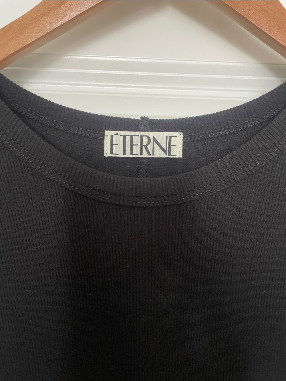 Eterne Long Sleeve Crewneck Mini Dress in Black - Picture 6 of 8